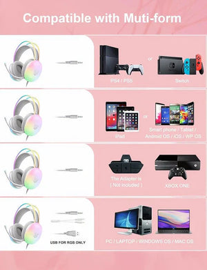 Rainbow Gaming Headphones Emira Mart